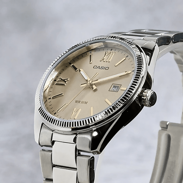 Orologio Casio da uomo, MTP-1302DD-9A, movimento al quarzo, quadrnate colo senape con numeri romani e datario in Orologi da polso Loweconomy - Marineo, commercioVirtuoso.it