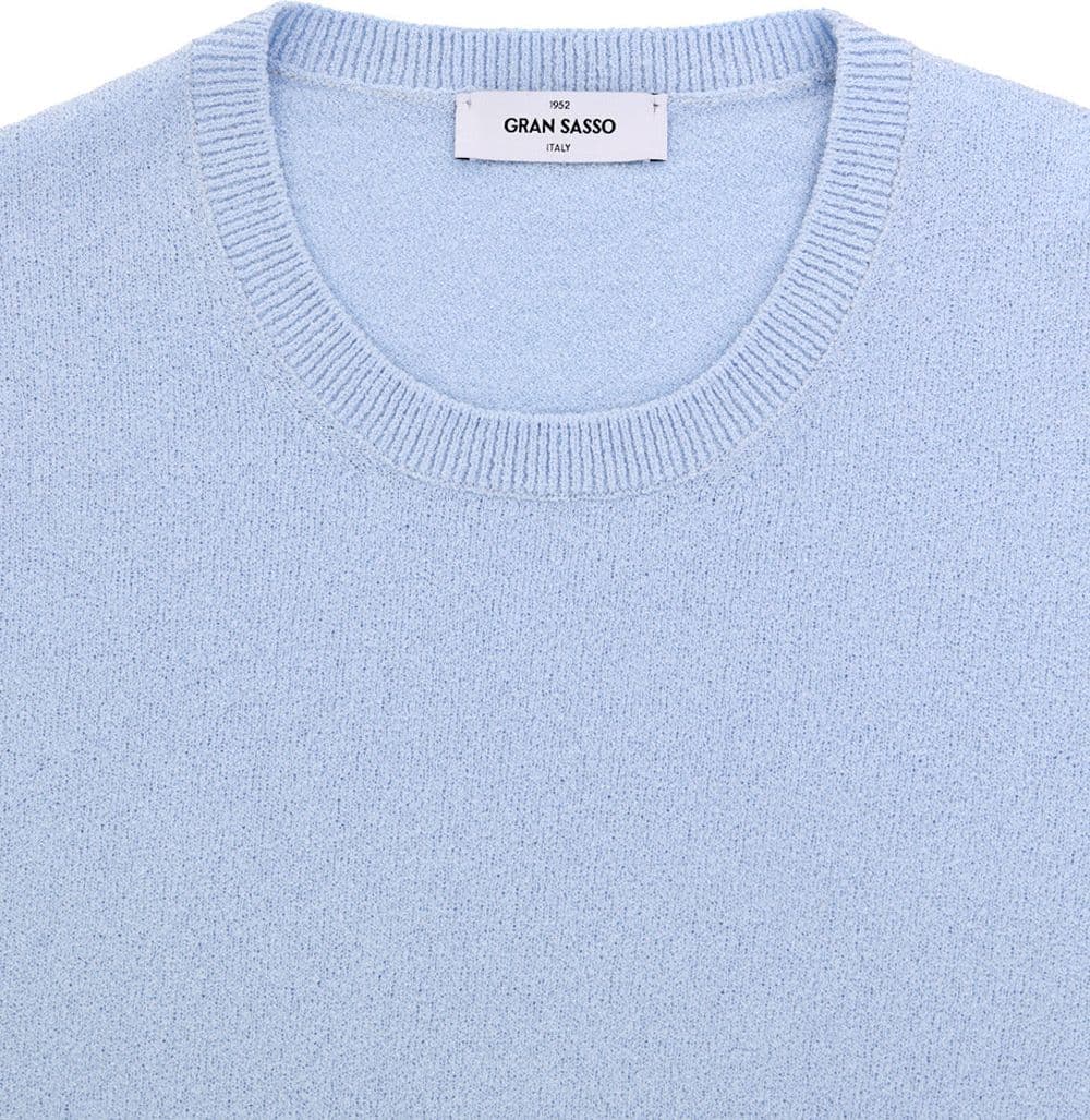 Gran Sasso Maglia Mezza Manica Effetto Knitwear in Azzurro da uomo in Maglioni Drestige - Casamassima, commercioVirtuoso.it
