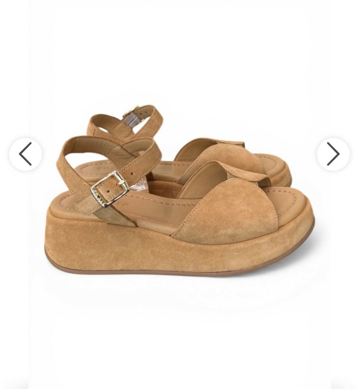 Frau Donna Sandali con plateau in pelle scamosciata in Ciabatte moda Cantali Calzature - Randazzo, commercioVirtuoso.it