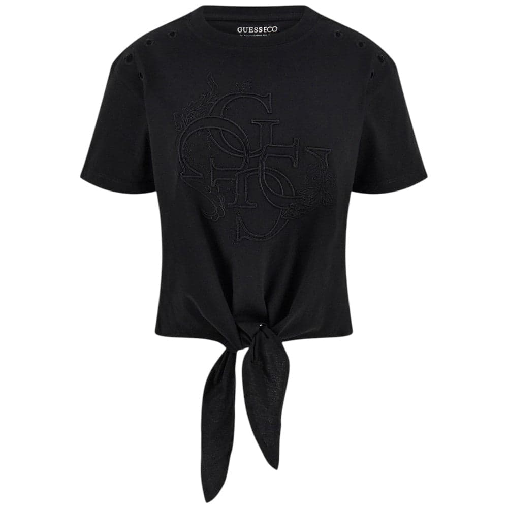 Guess t-shirt nera cropped logo 4G W5GI18 I3Z14 JBLK T-shirt Guess