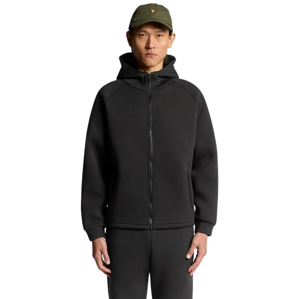 Lyle & Scott felpa nera a giubbino in neoprene ML2516V-Z865