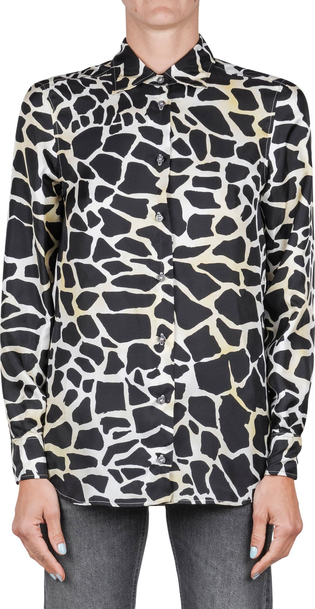 MALIPARMI Maliparmi - Camicia - 460728 - Nero/Giallo da donna in Bluse e camicie Drestige - Casamassima, commercioVirtuoso.it