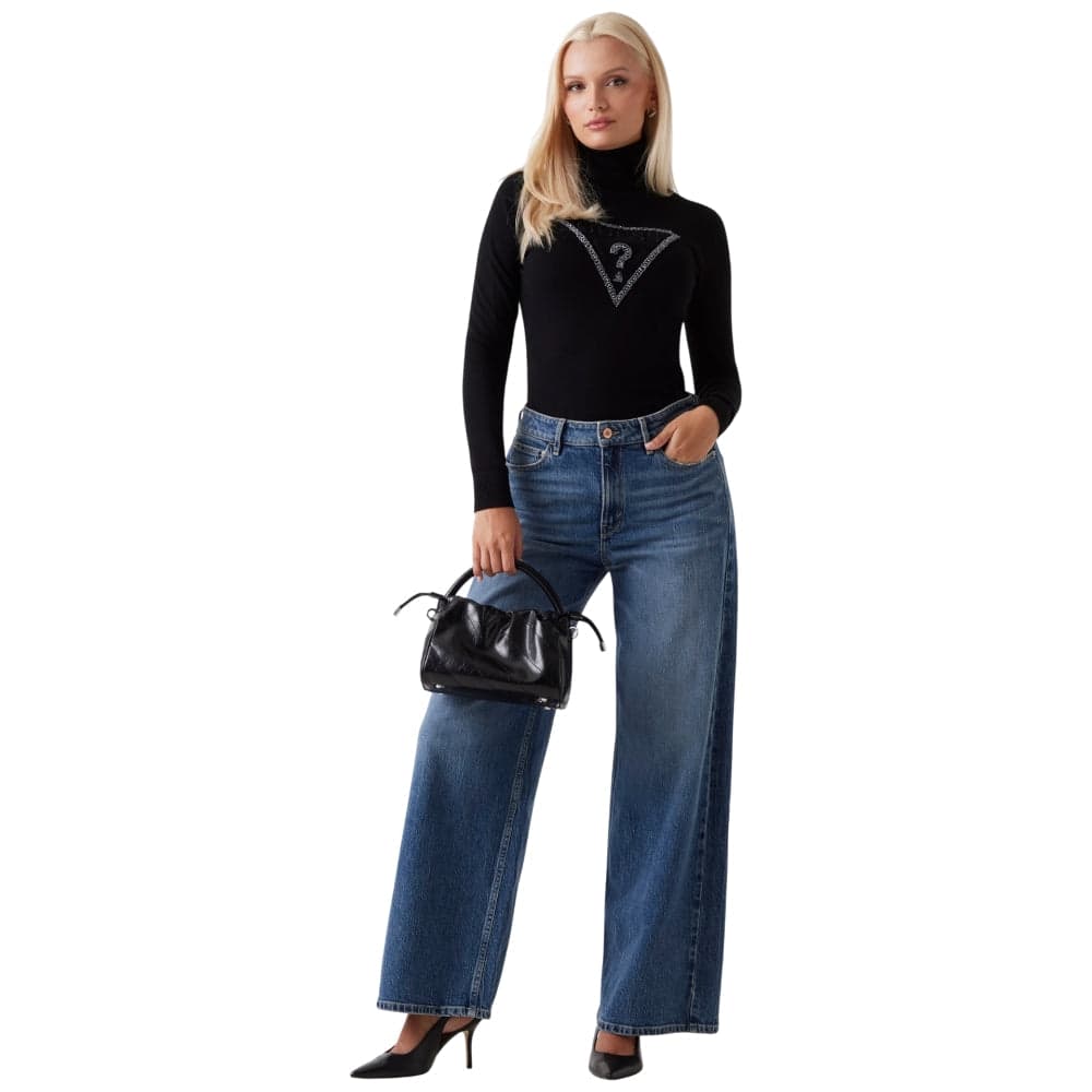 Guess maglione nero collo alto con triangolo MELANIE W5BR39Z2NQ2JBLK in Maglioni Prodotti di Classe - Nocera Superiore, commercioVirtuoso.it