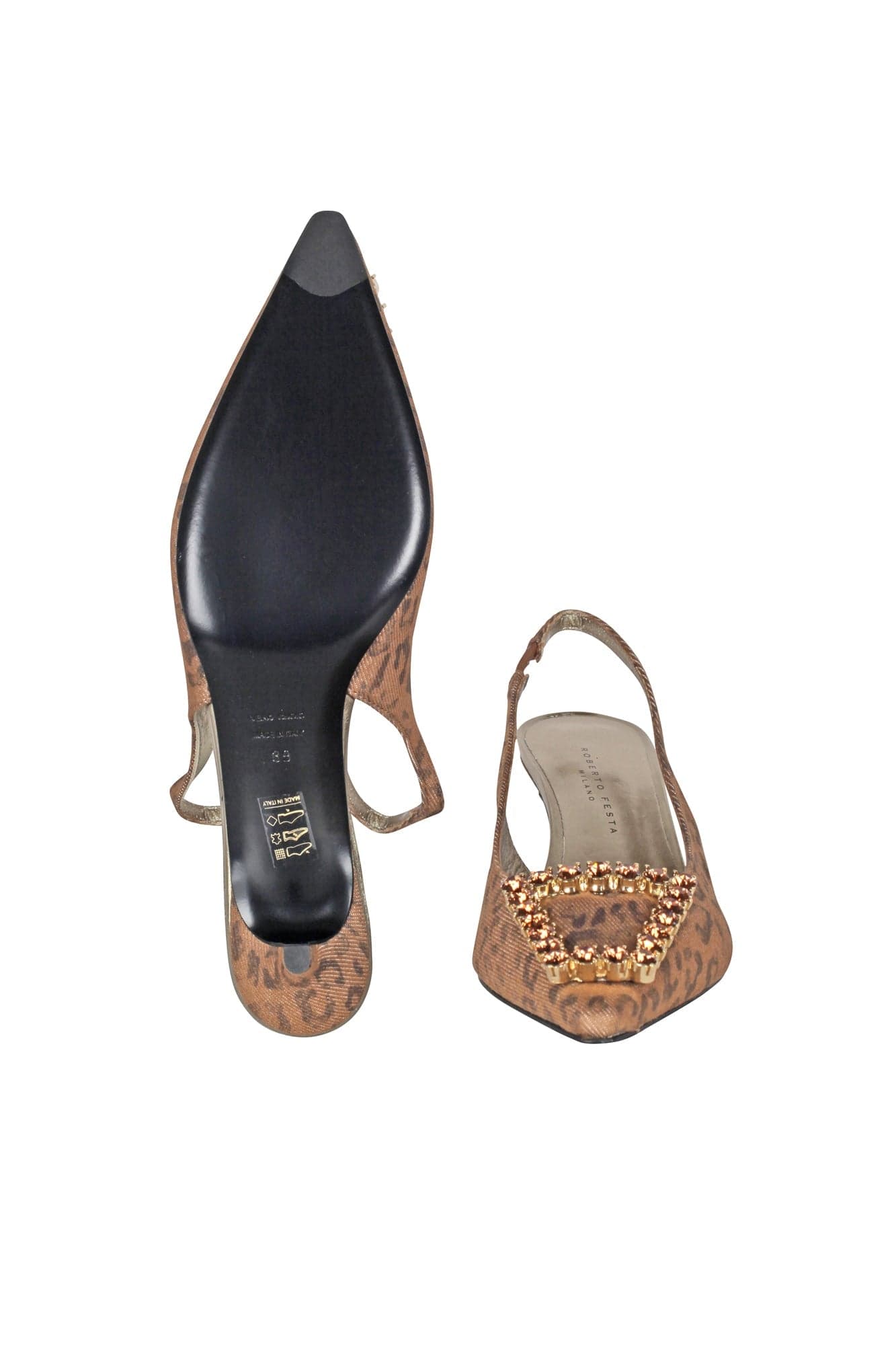 Roberto Festa - Slingback - 451004 - Fantasia Marrone da donna in Scarpe col tacco Drestige - Casamassima, commercioVirtuoso.it