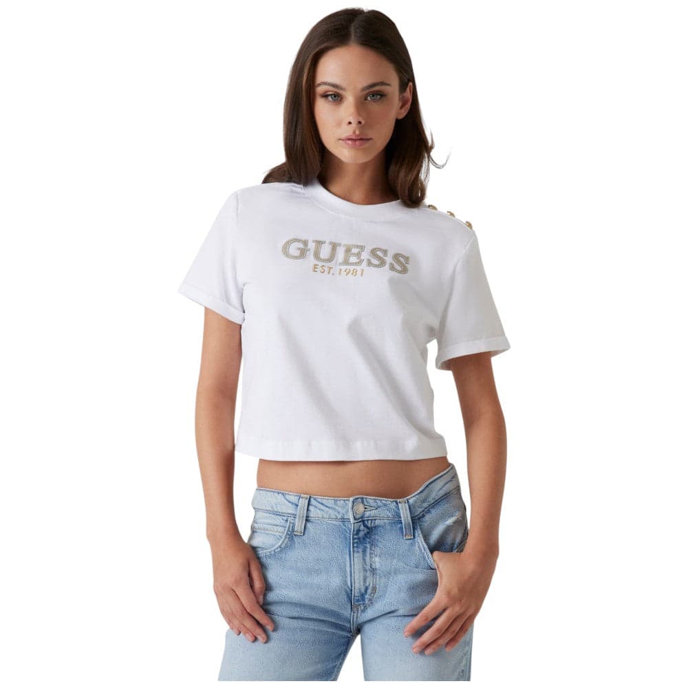 Guess t-shirt bianca cropped W5GI15 K8FQ4 G011
