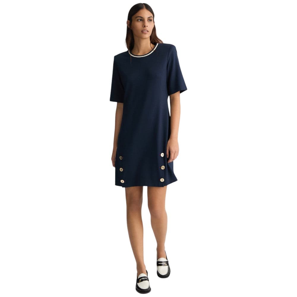Liu Jo abito corto blu in jersey con bottoni TA5292JS182 93922 Vestiti Liu Jo