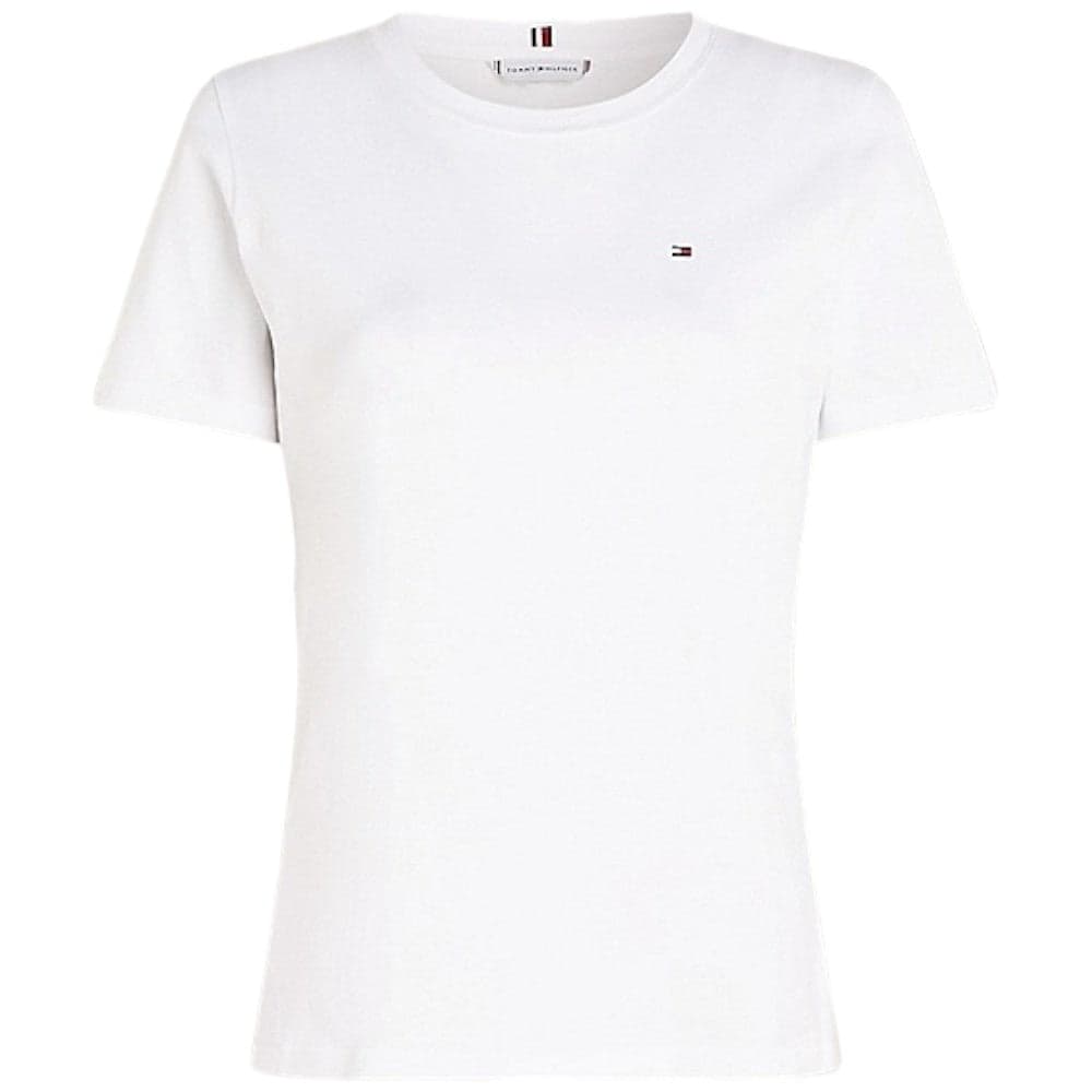 Tommy Hilfiger t-shirt bianca logo piccolo WW0WW39848 T-shirt Tommy Hilfiger