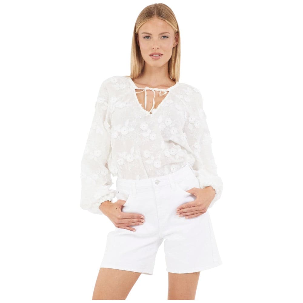 Guess blusa bianca tunica in pizzo Pelari W5GH0Y WHAJ0 G011