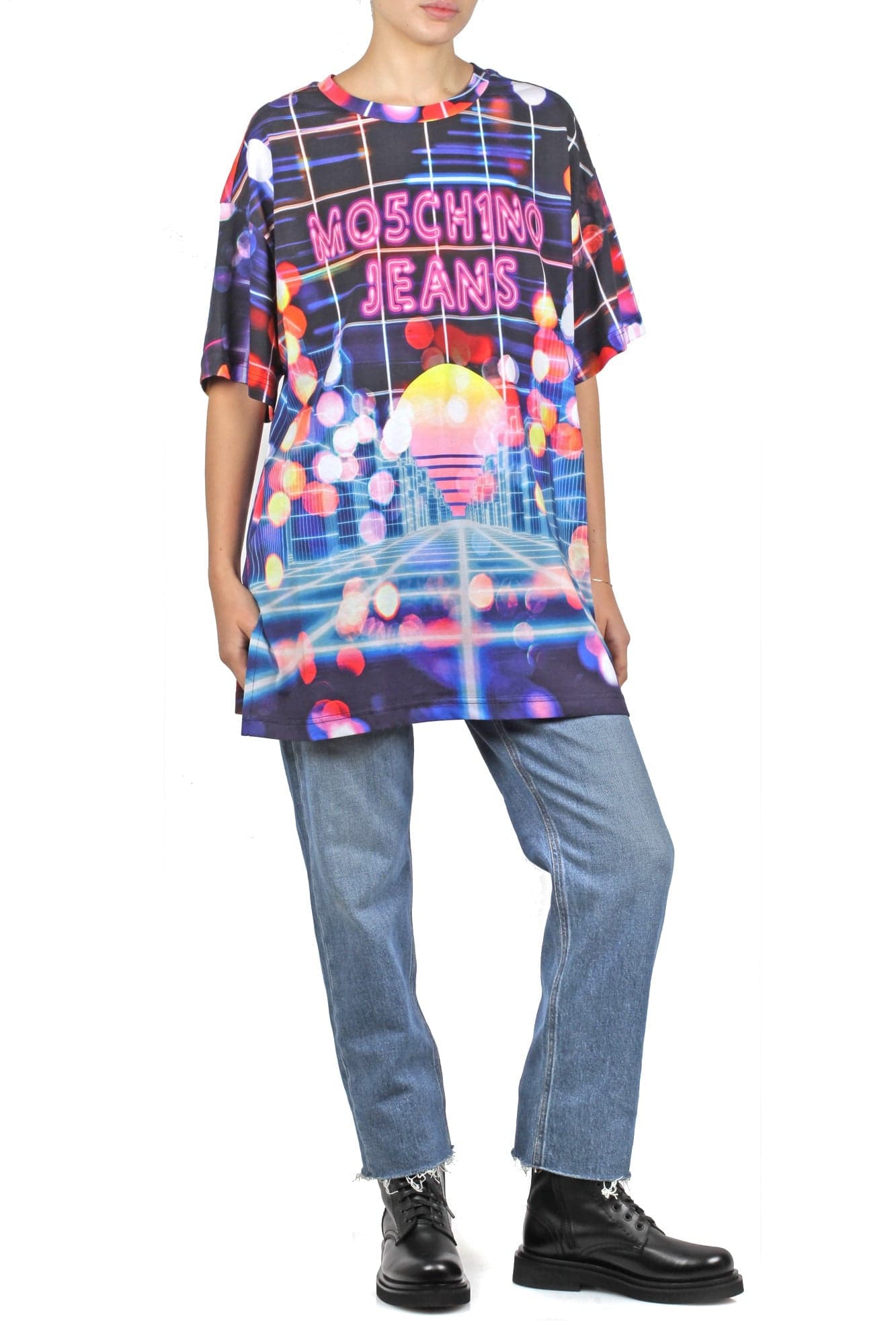 MO5CH1NO JEANS - MOSCHINO MO5CH1NO JEANS - Moschino - T-shirt - 421600 - Multicolor da donna in T-shirt Drestige - Casamassima, commercioVirtuoso.it
