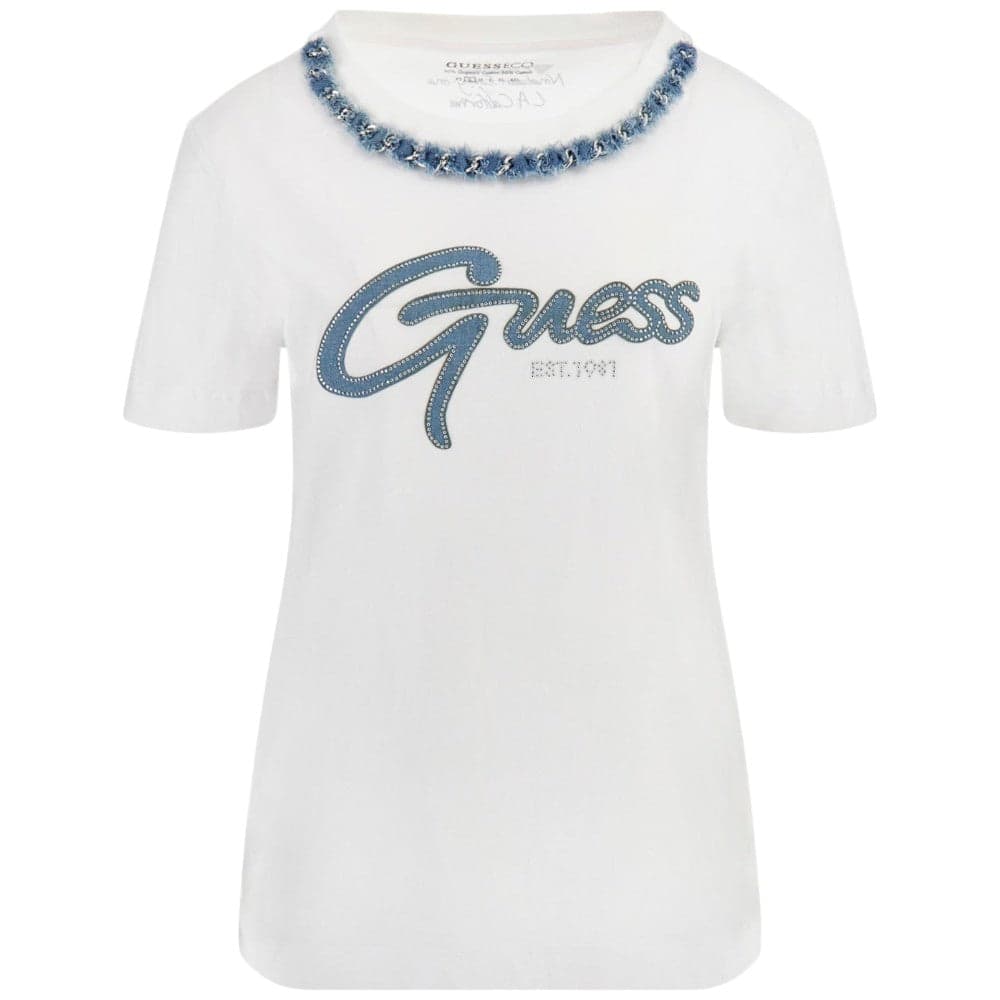 Guess t-shirt bianca logo Jeans Chain W5GI03 I3Z14 G011 T-shirt Guess