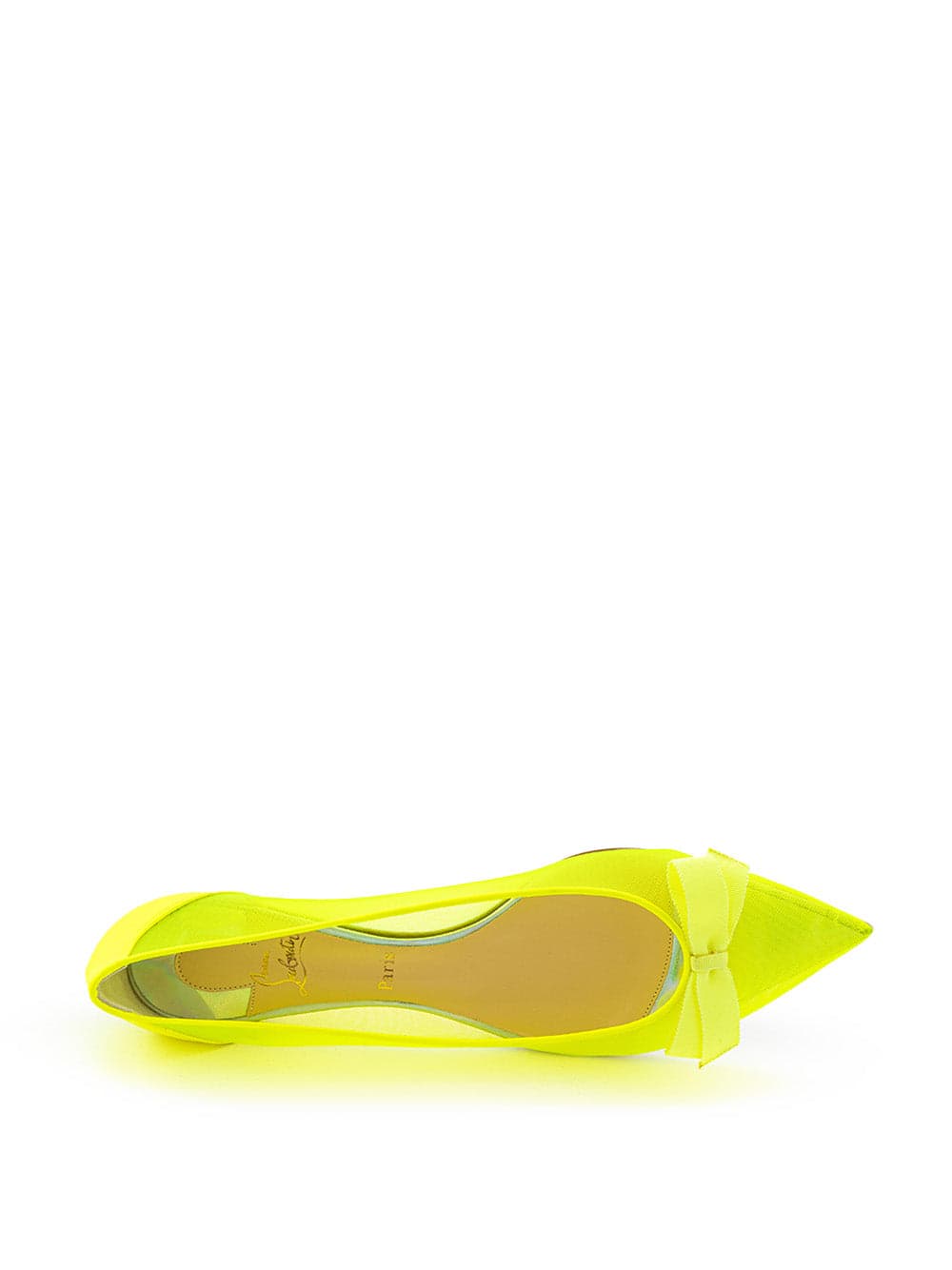 Christian Louboutin Ballerina a Punta in Mesh Giallo Fluo da donna in Ballerine Drestige - Casamassima, commercioVirtuoso.it