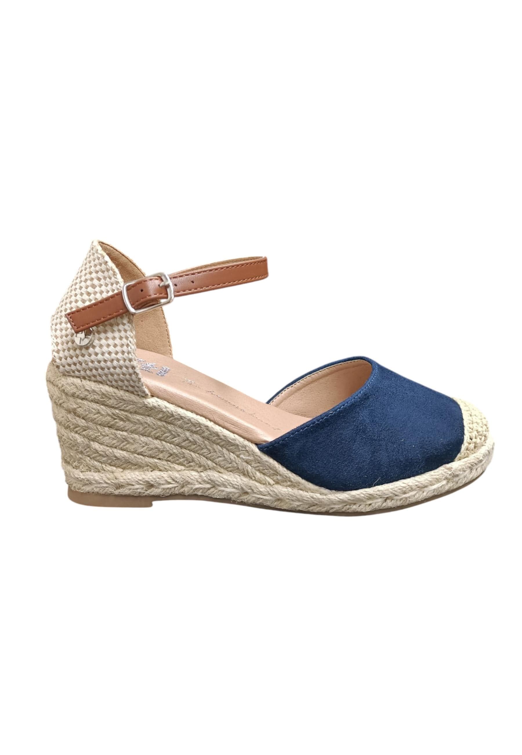 Espadrillas donna XTI Zapato Cuna blue cuoio zeppa laccio summer style - 6