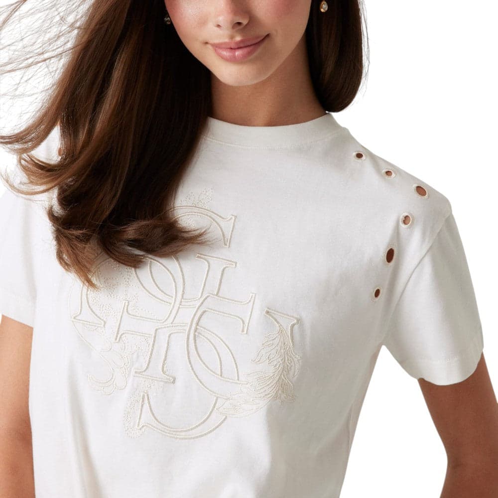 Guess t-shirt panna cropped Eyelet W5GI18 I3Z14 G012 T-shirt Guess