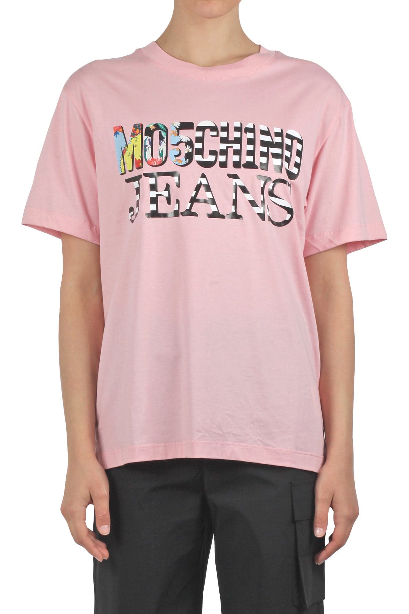 MO5CH1NO JEANS - MOSCHINO MO5CH1NO JEANS - Moschino - T-shirt - 431641 - Rosa da donna in T-shirt Drestige - Casamassima, commercioVirtuoso.it