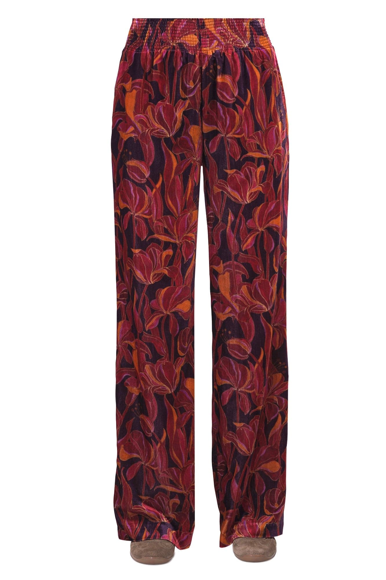 MALIPARMI Maliparmi - Pantalone - 460720 - Fantasia Bordeaux da donna in Pantaloni Drestige - Casamassima, commercioVirtuoso.it