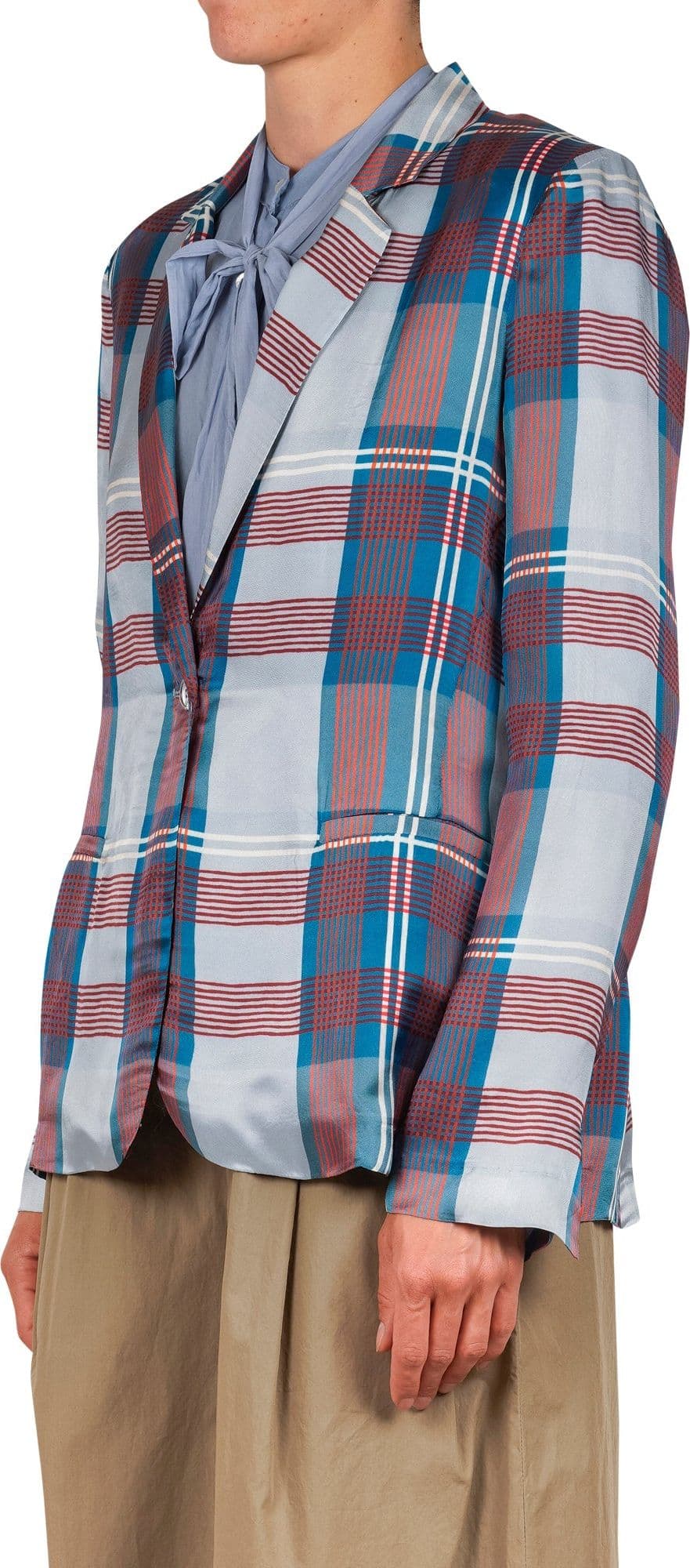 JUCCA Jucca - Giacca - 451218 - Azzurro/Rosso da donna in Giacche da abito e blazer Drestige - Casamassima, commercioVirtuoso.it