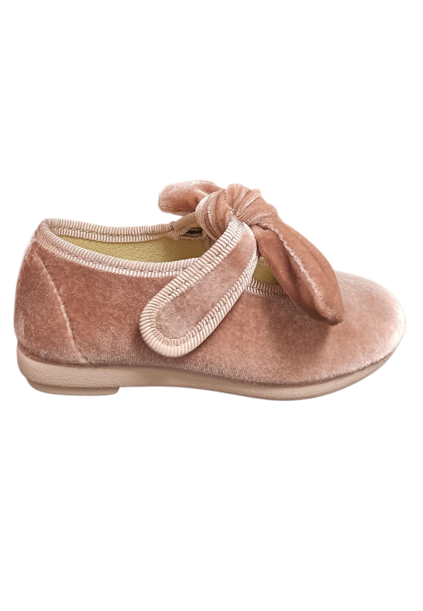 VUL-LADI Candy Ballerine Bambine Ragazze Rosa | Taglia 22-37 | Velluto Fiocco Velcro | Scarpetteria Gica - 6