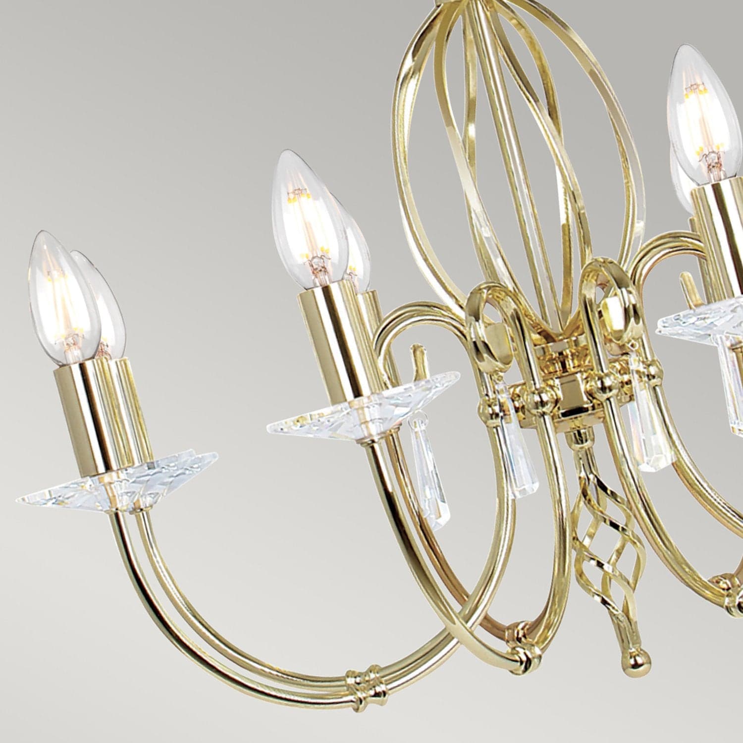 Lampadario Classico Aegean Acciaio Ottone Lucido 8 Luci E14 in Lampade a sospensione LuceArt - Montecorvino Pugliano, commercioVirtuoso.it
