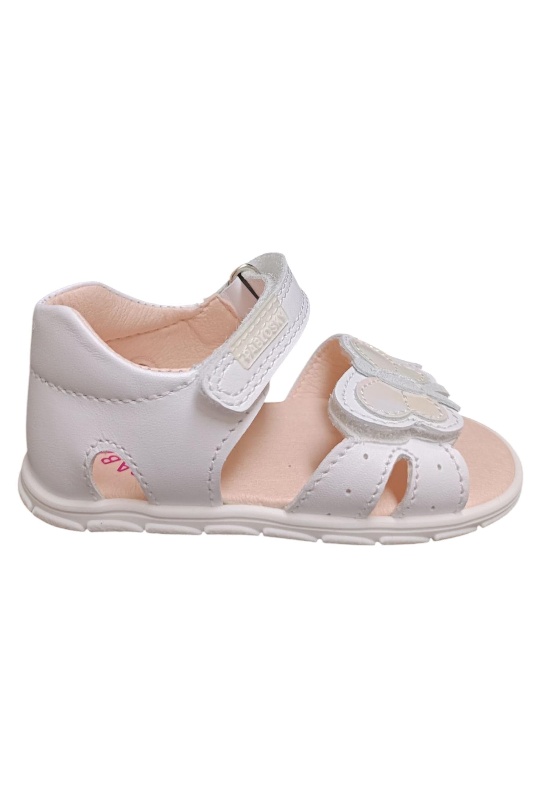 Scarpe sandalo tallonato bambina pablosky olimpo  bianco velcro - 6