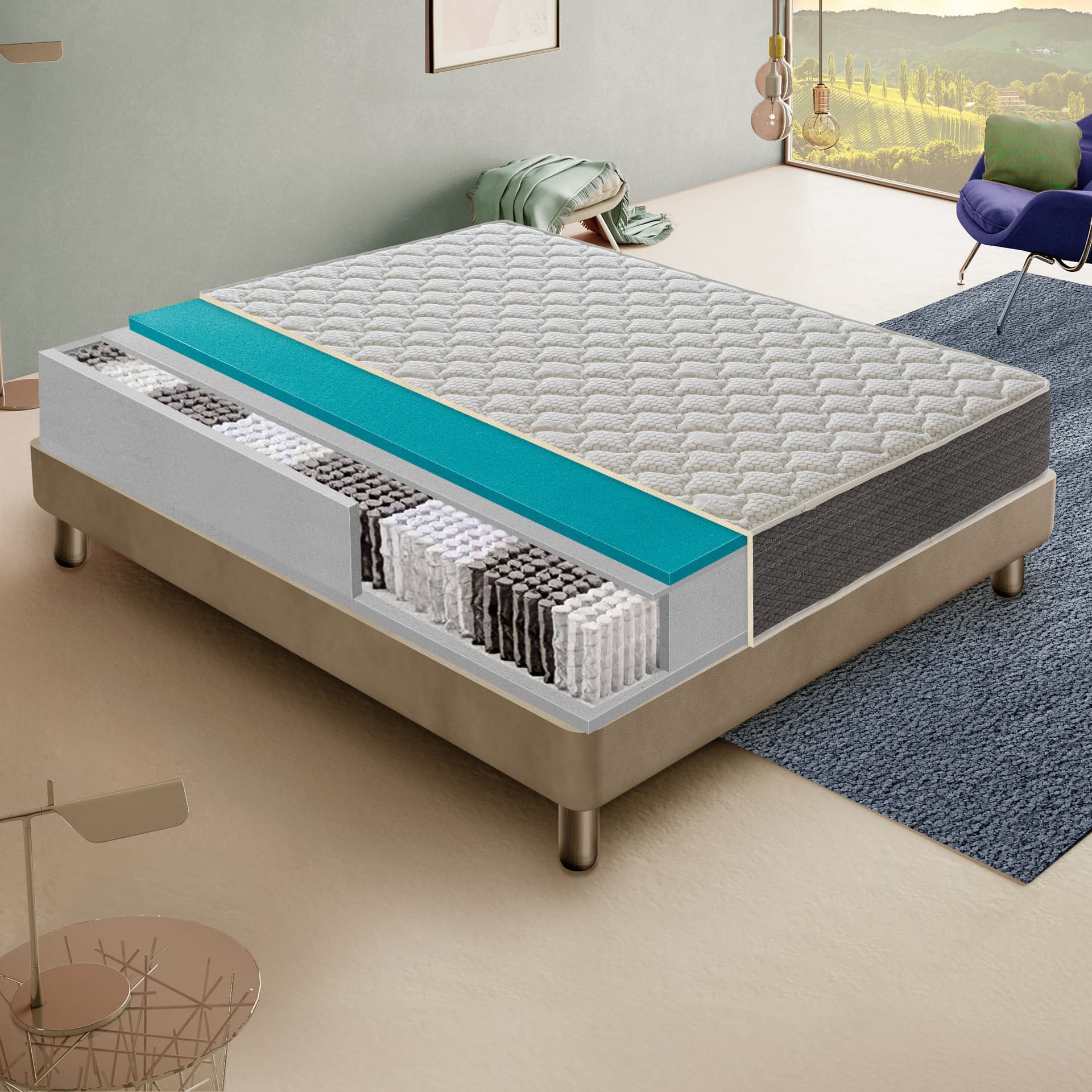 Materasso Molle insacchettate e Memory Foam - Altezza 30 - 4 cm memory Foam in Materassi iLoveSleep - Concesio, commercioVirtuoso.it