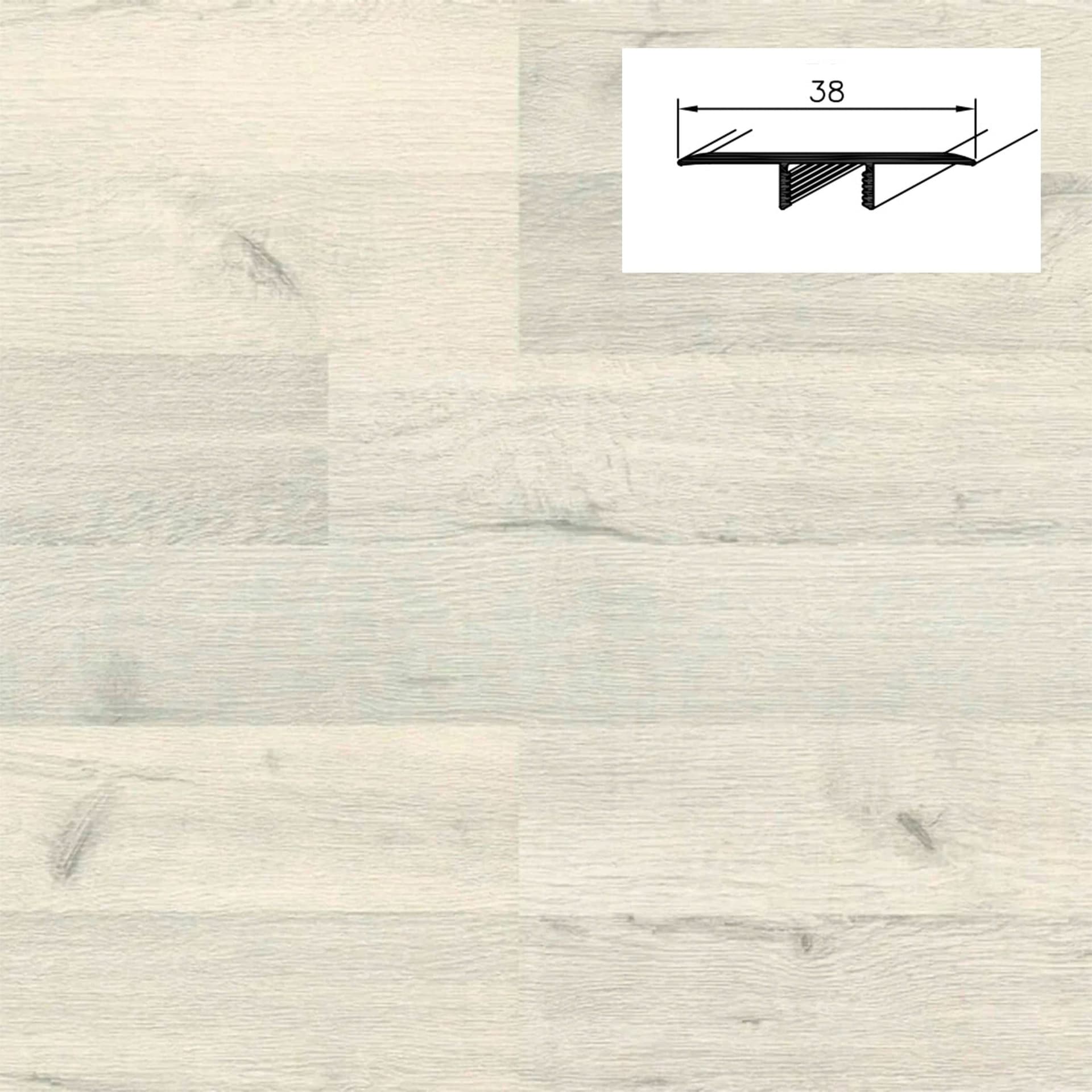 Barra da 90cm di PROFILO GIUNTO in Alluminio Gamma Laminati - Piatto o a discesa (base+coperchio) - 32