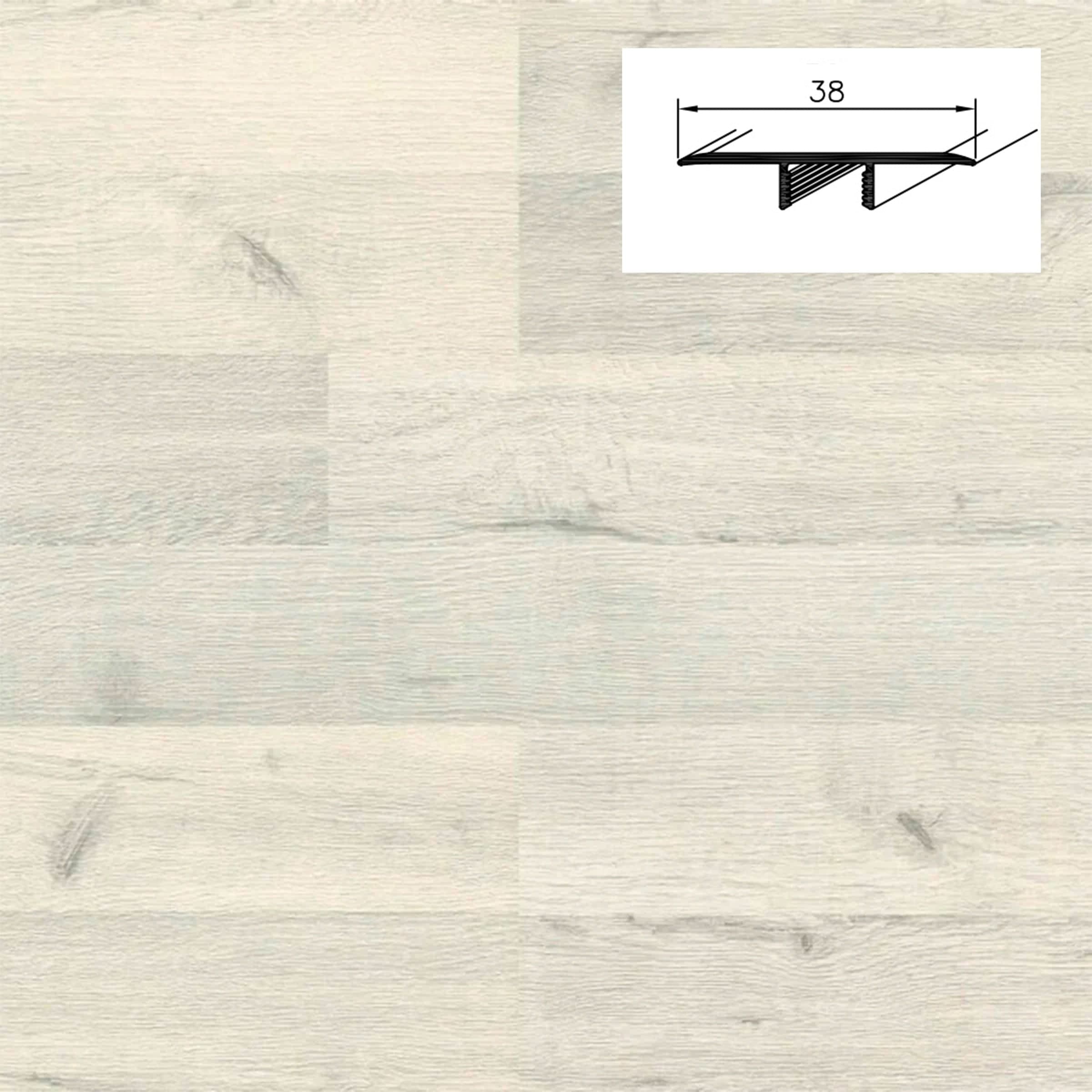 Barra da 90cm di PROFILO GIUNTO in Alluminio Gamma Laminati - Piatto o a discesa (base+coperchio) - 32