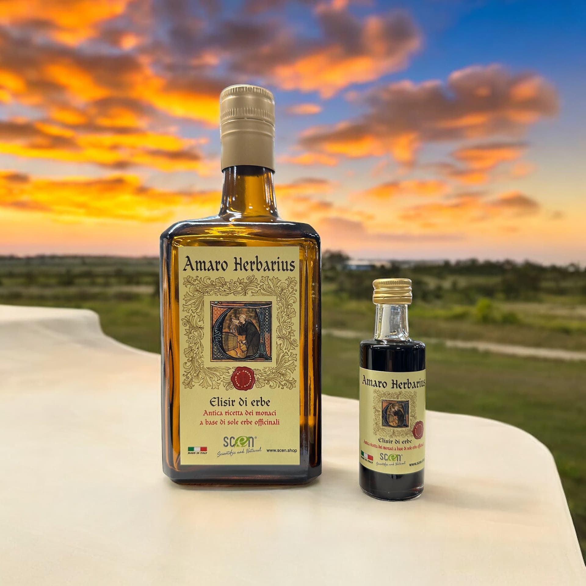 Amaro Herbarius - Elisir di Erbe - antica ricetta dei monaci a base di sole erbe officinali - 40 ml in Amari Scen Scientific and Natural - Poggibonsi, commercioVirtuoso.it