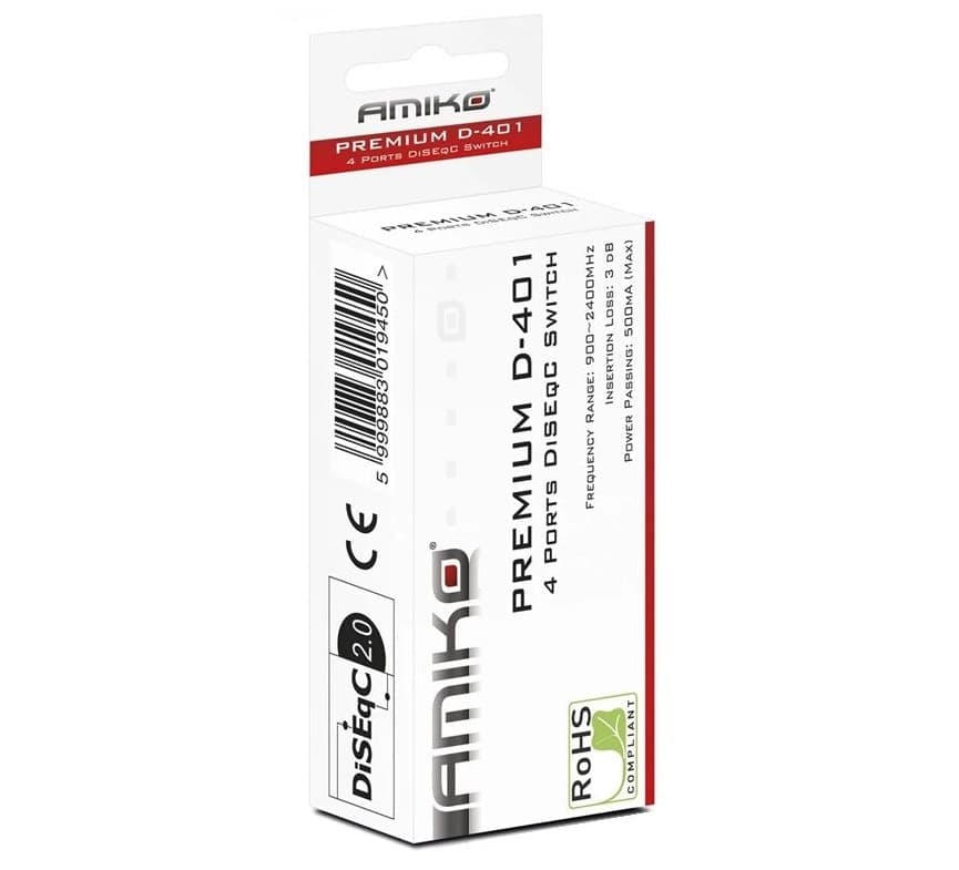 Diseqc 4x1 AMIKO PREMIUM D-401 in Interruttori multipli DFP Elettronica Store - Scafati, commercioVirtuoso.it