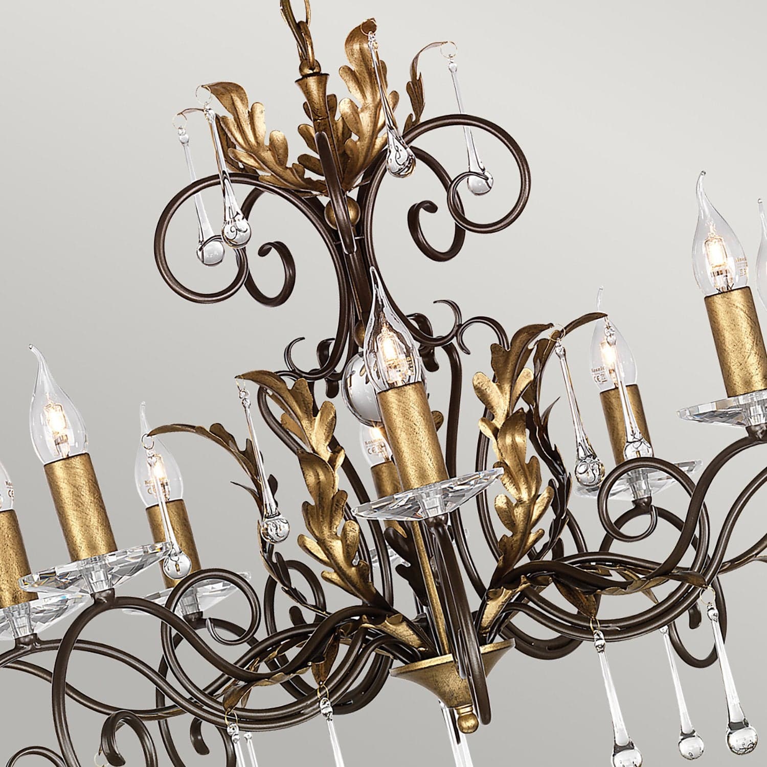 Lampadario Classico Amarilli Acciaio Bronzo Oro 10 Luci E14 in Lampade a sospensione LuceArt - Montecorvino Pugliano, commercioVirtuoso.it
