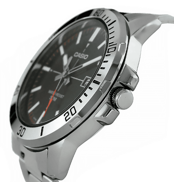 Orologio Casio per uomo, MTP-VD01D-1E2, quadrante nero con segna data, movimento al quarzo, impermeabile 50 metri in Orologi da polso Loweconomy - Marineo, commercioVirtuoso.it