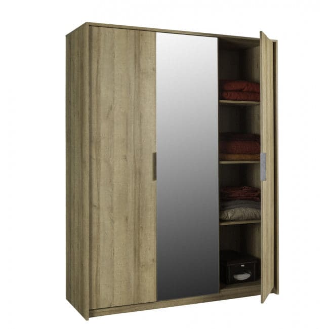 Armadio a Tre Ante Scorrevoli "paravia" Con Specchio Finitura Rovere H 193 Cm Casa e cucina/Arredamento/Camera da letto/Armadi Decor Space - Altamura, Commerciovirtuoso.it