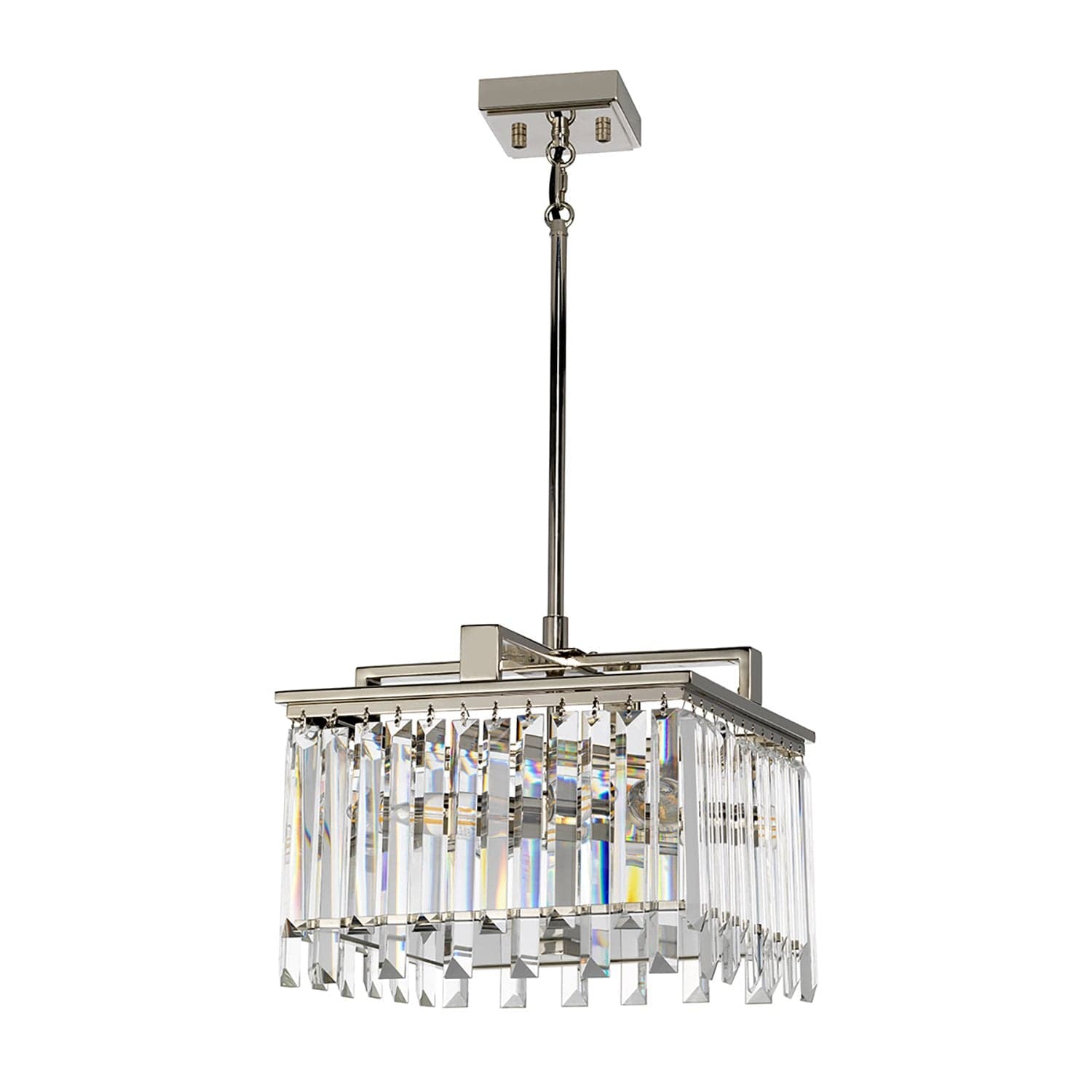 Lampadario Aries Acciaio Nichelato Lucido Cristallo Trasparente 4 Luci E14 in Lampadari LuceArt - Montecorvino Pugliano, commercioVirtuoso.it