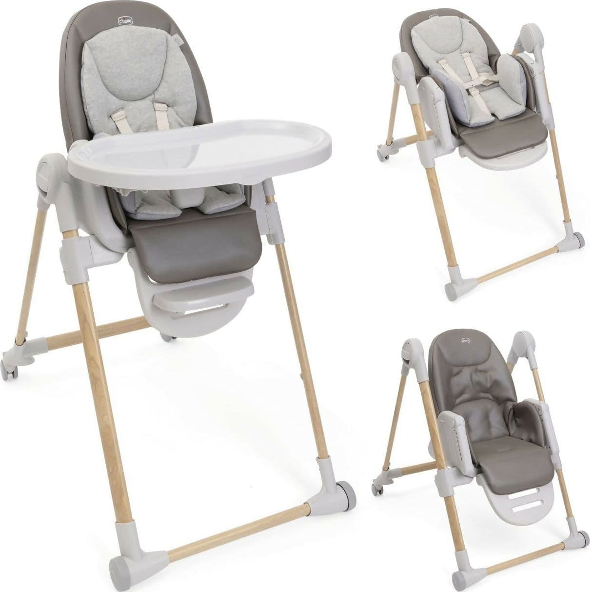 CHICCO Polly Armonia Seggiolone Evolutivo Pappa per Bambini da 0 Mesi a 40 kg, Seggiolone Reclinabile a Sdraietta con Altezza e Poggiapiedi Regolabili, 4 Ruote, Chiusura Compatta, grigio scuro, colore SCANDINAVIAN in Seggioloni Sanitaria Gioia del Bimbo - Villa San Giovanni, commercioVirtuoso.it