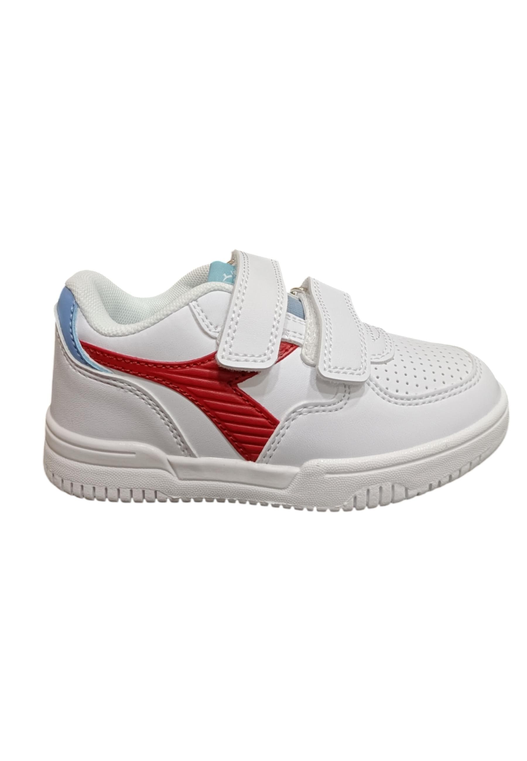 Scarpe sneakers Bambini e ragazzi Diadora RAPTOR  bianco-rosso velcro - 7