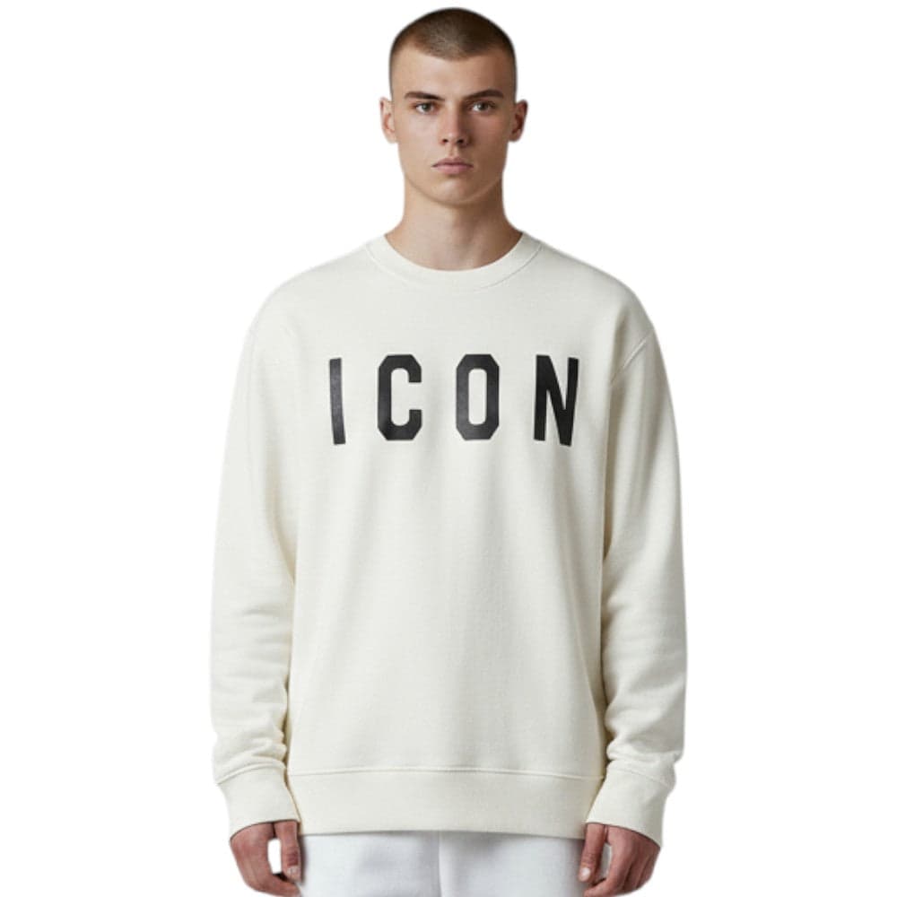 ICON felpa bianca logo grande ICUF2W6F001