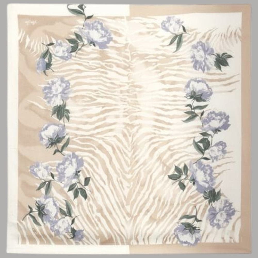 Liu Jo foulard beige zebrato 90X90 con scatola 2F5084T0300