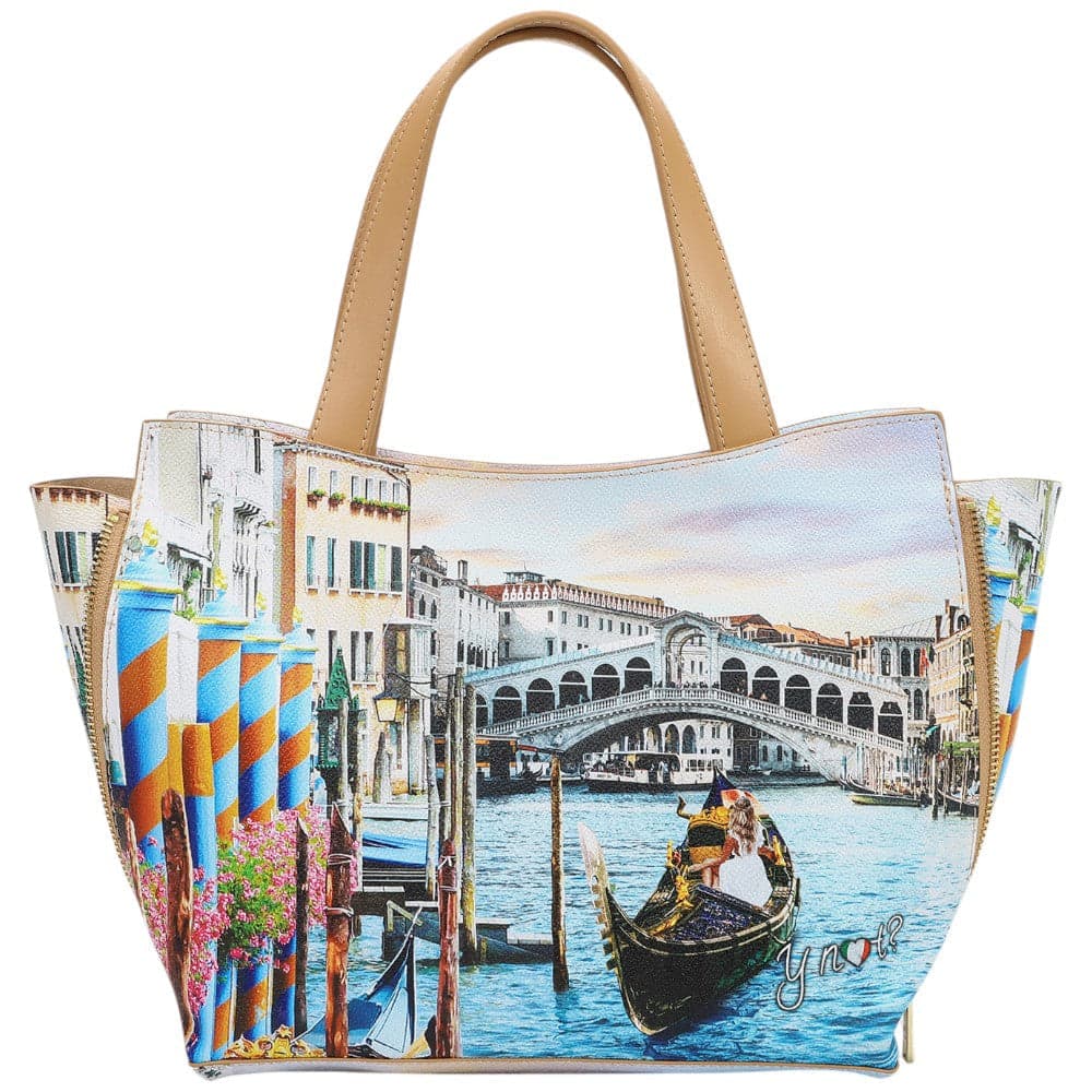YNot borsa tote medium con tracolla stampa Dream in Venice YES710S5