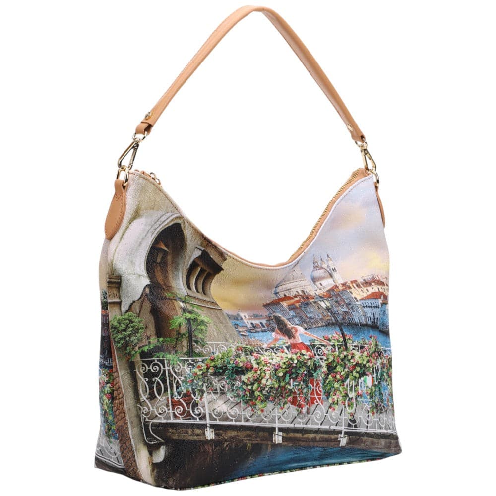 YNot borsa hobo bag stampa Flowers canal YES618S4 in Borse a spalla Prodotti di Classe - Nocera Superiore, commercioVirtuoso.it