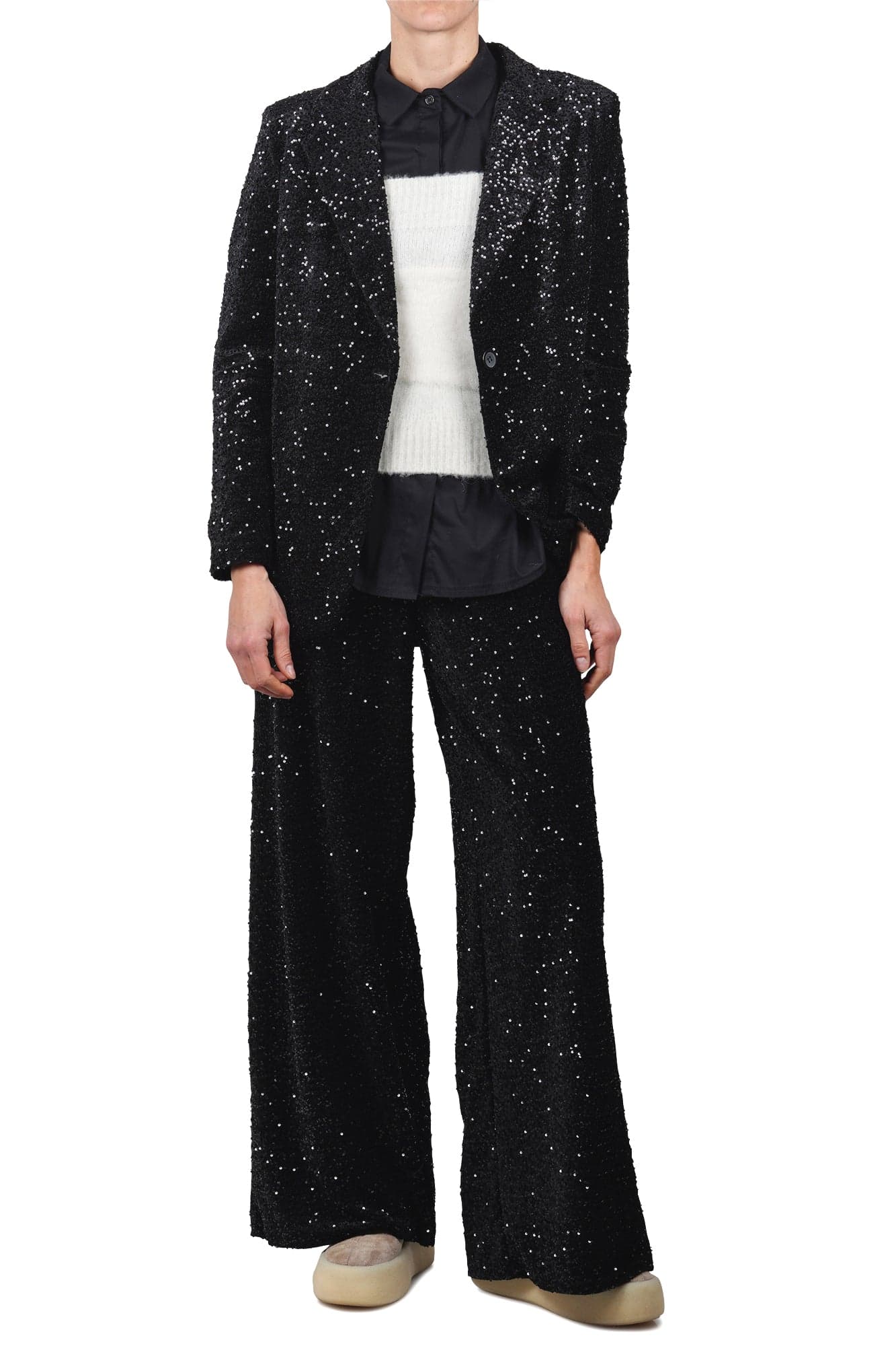 LA FEMME BLANCHE La Femme Blanche - Pantalone - 461721 - Nero da donna in Pantaloni Drestige - Casamassima, commercioVirtuoso.it