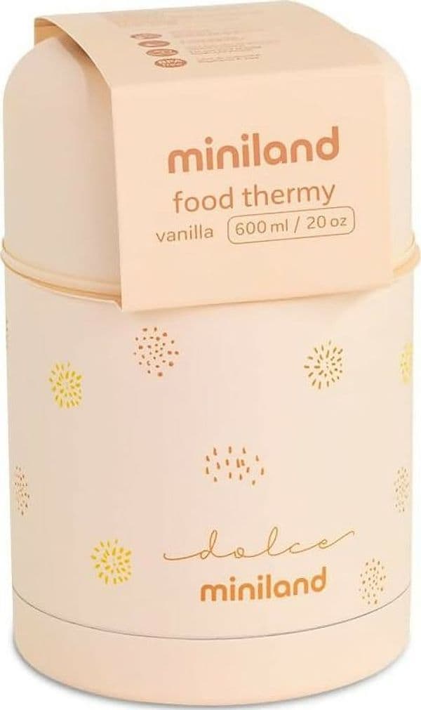 MINILAND Thermos in acciacio - Food Thermy colore Vaniglia - 600ml - realizzato in doppio strato di acciaio che mantiene il cibo freddo o caldo per ore in Thermos per bibite Sanitaria Gioia del Bimbo - Villa San Giovanni, commercioVirtuoso.it