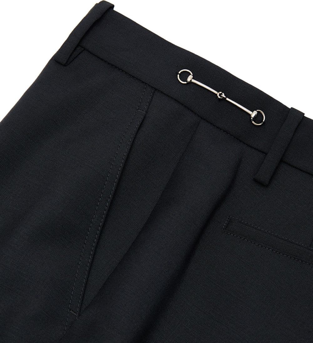 Gucci Pantalone Sartoriale Nero con Dettaglio Metallico da donna in Pantaloni Drestige - Casamassima, commercioVirtuoso.it