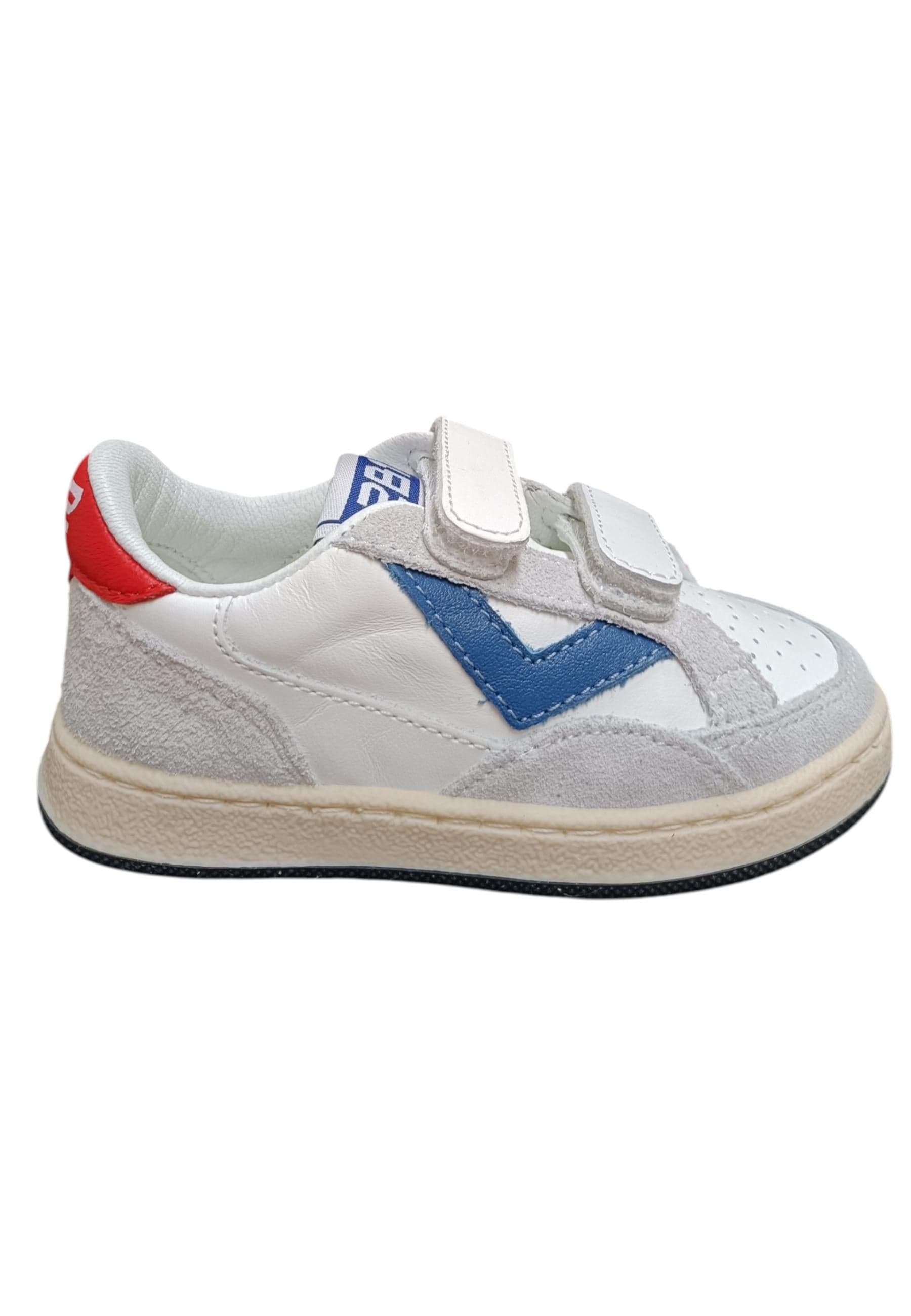 Scarpe sneakers Bambine e ragazze 2B12 BABYMINI PLAY bianco-grigio-rosso velcro - 6