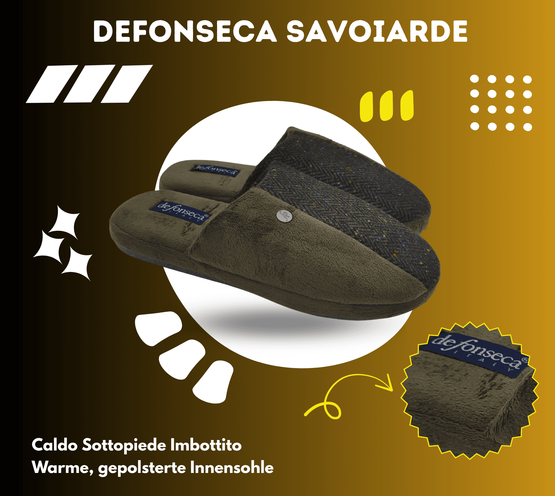 de fonseca Savoia Ciabatte Uomo Invernali da Casa, Pantofole Chiuse e Calde, Produzione Artigianale in Pantofole Primo Calzature - Venezia, commercioVirtuoso.it
