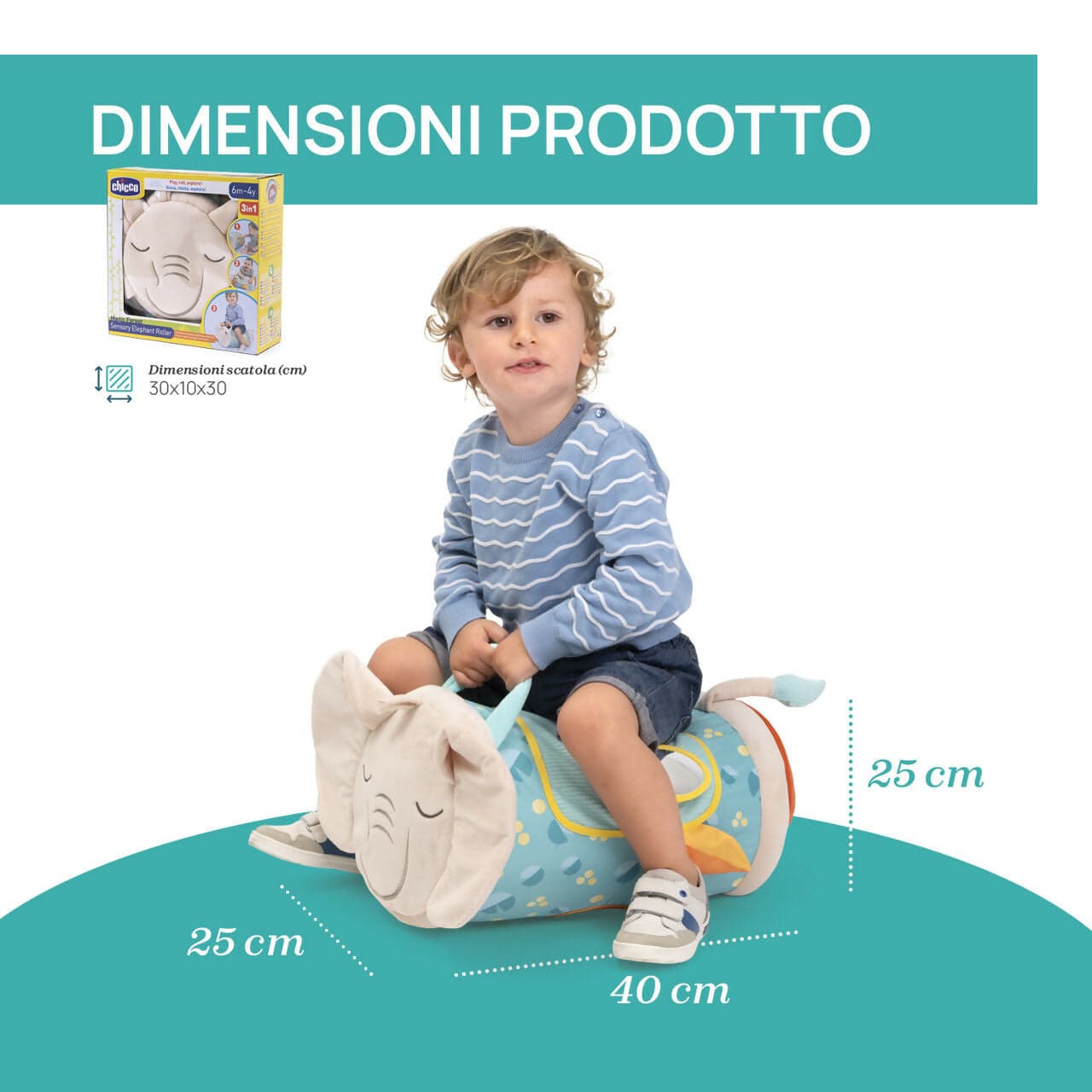 CHICCO Rullo Elefante Sensoriale - gioco morbido ed interattivo - centro di attività sensoriali - da 0 mesi in Giochi elettronici Sanitaria Gioia del Bimbo - Villa San Giovanni, commercioVirtuoso.it