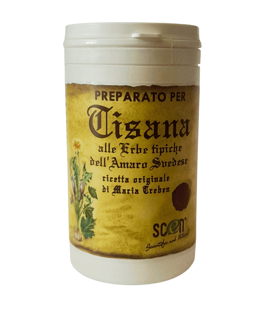 Preparato per Tisana alle erbe tipiche dell' Amaro Svedese nell’assoluto rispetto della ricetta originale di Maria Treben, digestiva, diuretica, drenante, per gonfiore addominale, 100% naturale in Infusi e tisane alle erbe Scen Scientific and Natural - Poggibonsi, commercioVirtuoso.it