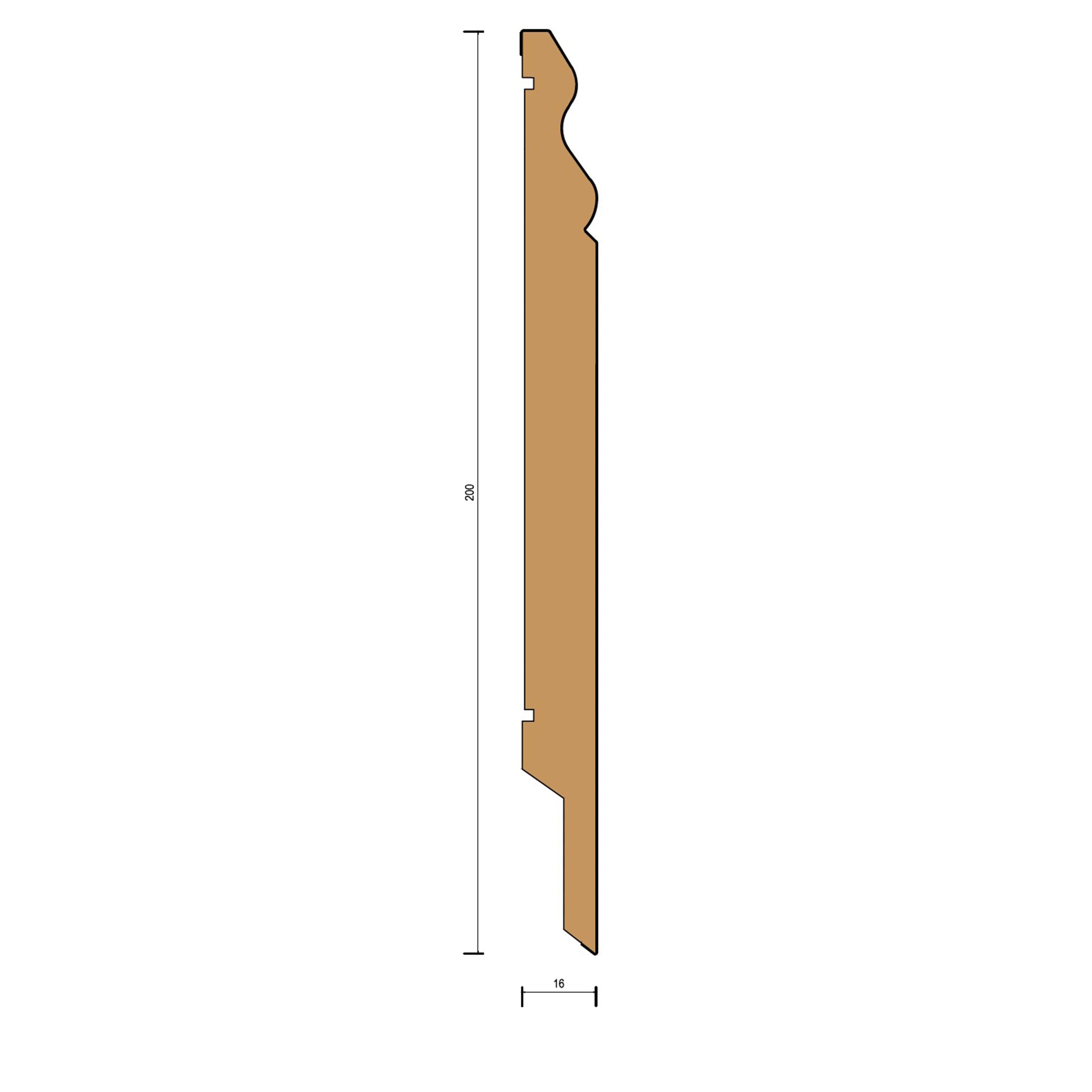 (IL PIU' ALTO) Battiscopa DUCALE in FIBRA DI LEGNO COMPATTA 200X16 BIANCO - Eternal Parquet