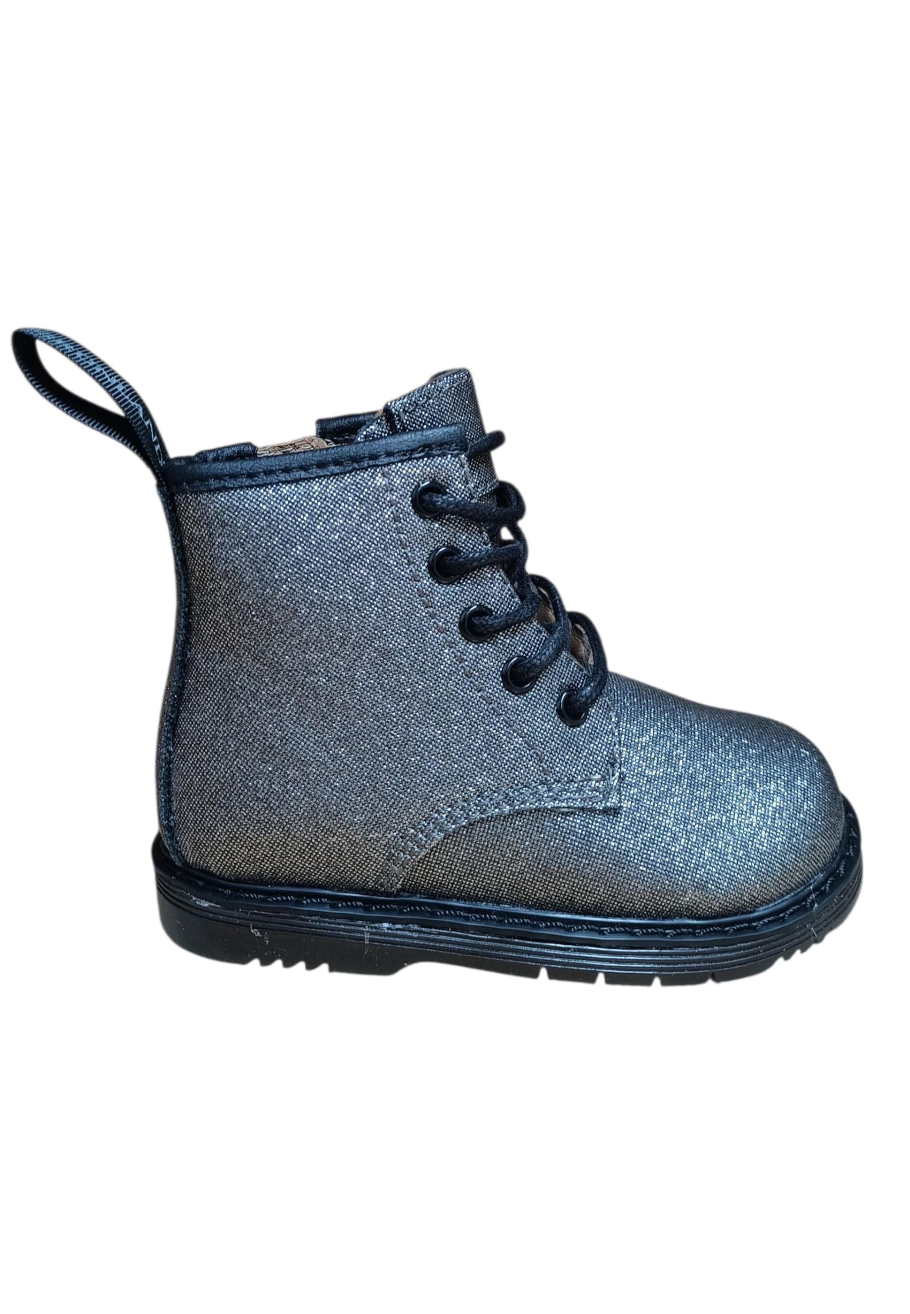 Anfibio bambina Grunland Junior Nill antracite glitter zip laterale urban style - 6