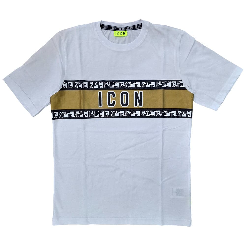 ICON t-shirt bianca fascia stampata ICUS2S5T051