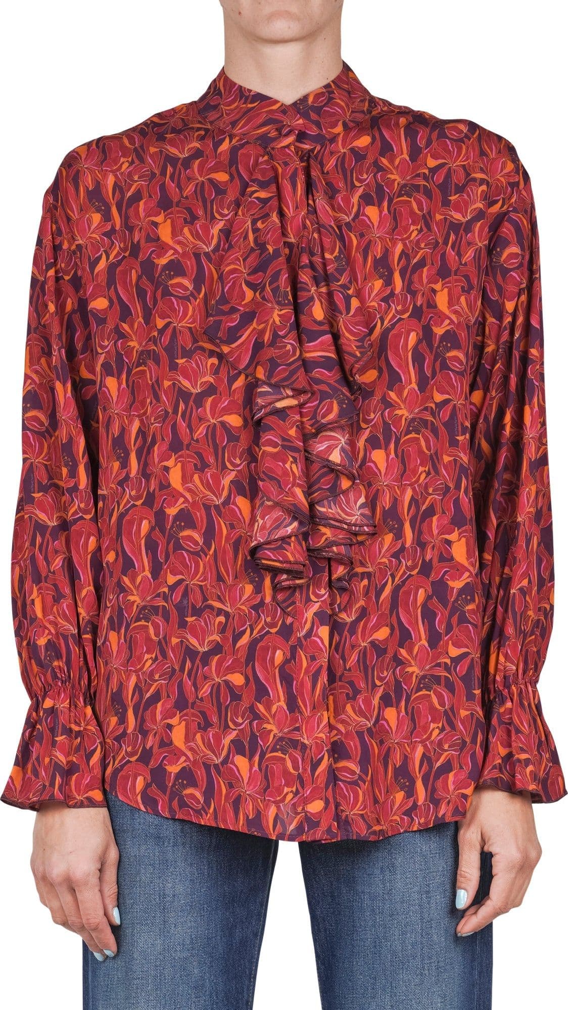 MALIPARMI Maliparmi - Camicia - 460721 - Fantasia Bordeaux da donna in Bluse e camicie Drestige - Casamassima, commercioVirtuoso.it
