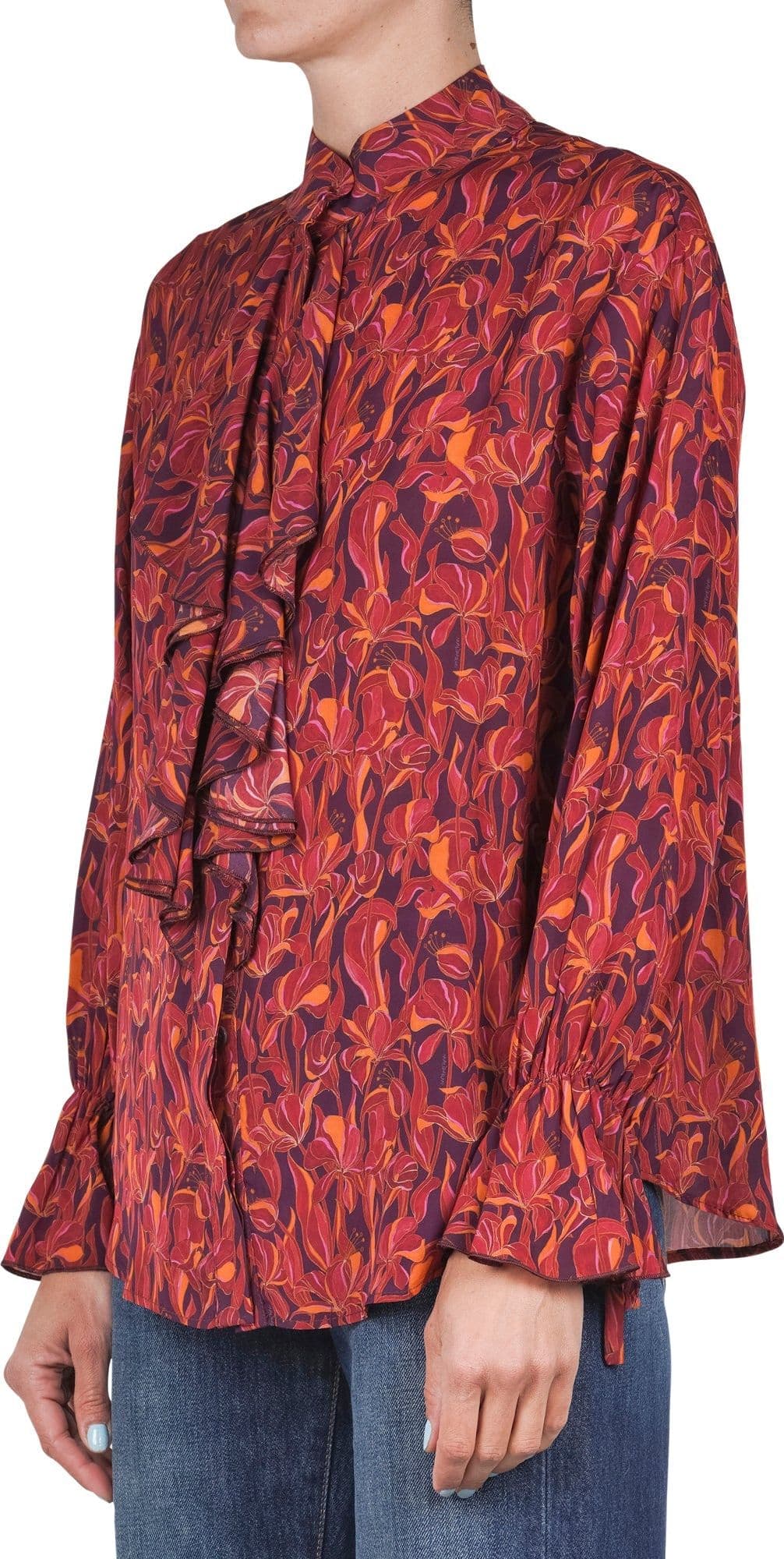 MALIPARMI Maliparmi - Camicia - 460721 - Fantasia Bordeaux da donna in Bluse e camicie Drestige - Casamassima, commercioVirtuoso.it